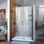 DreamLine Unidoor 54 - l 55 po x H 72 po sans cadre porte de douche à charnière avec tablettes en bronze huilé-121988350