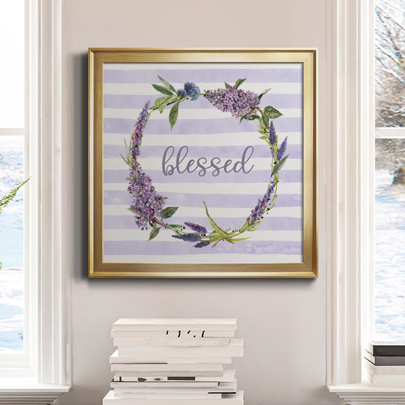 Lavender Blessed - cadre photo, art textuel sur toile, H 34,5 po x l 34,5 po x P 1,5 po, Toile dorée