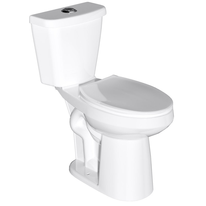 19 in. White Vitreous China Dual Flush Elongated Toilet