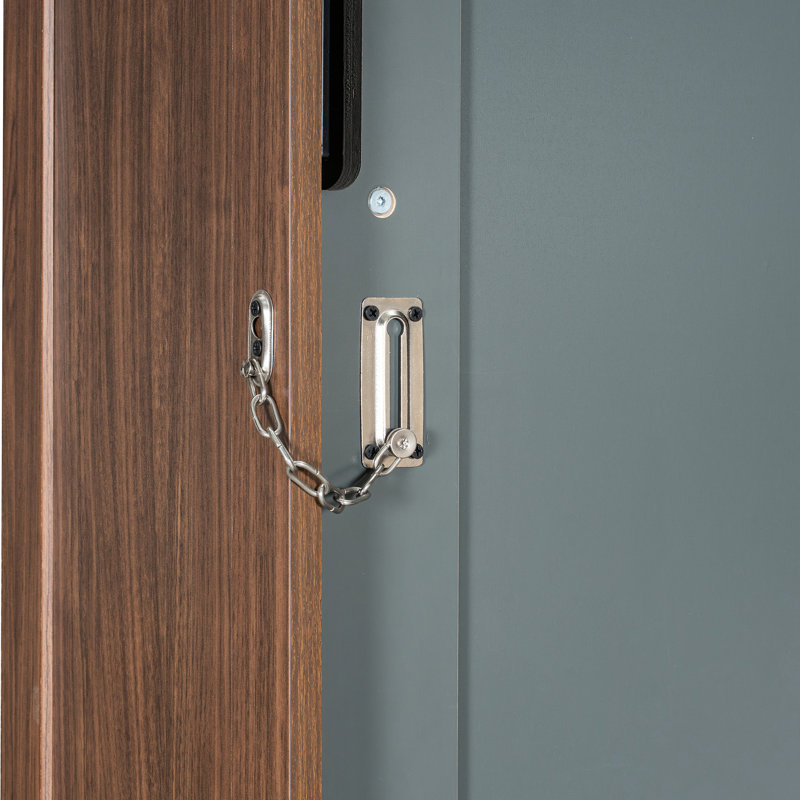 Lit double pleine grandeur avec bureau pliable, esthétique noyer et gris, convient aux petits espaces de la chambre d'amis, cadre de travail en bois massif, espace de travail caché, couleurs, bureaux à domicile idéaux, sommeil harmonieux