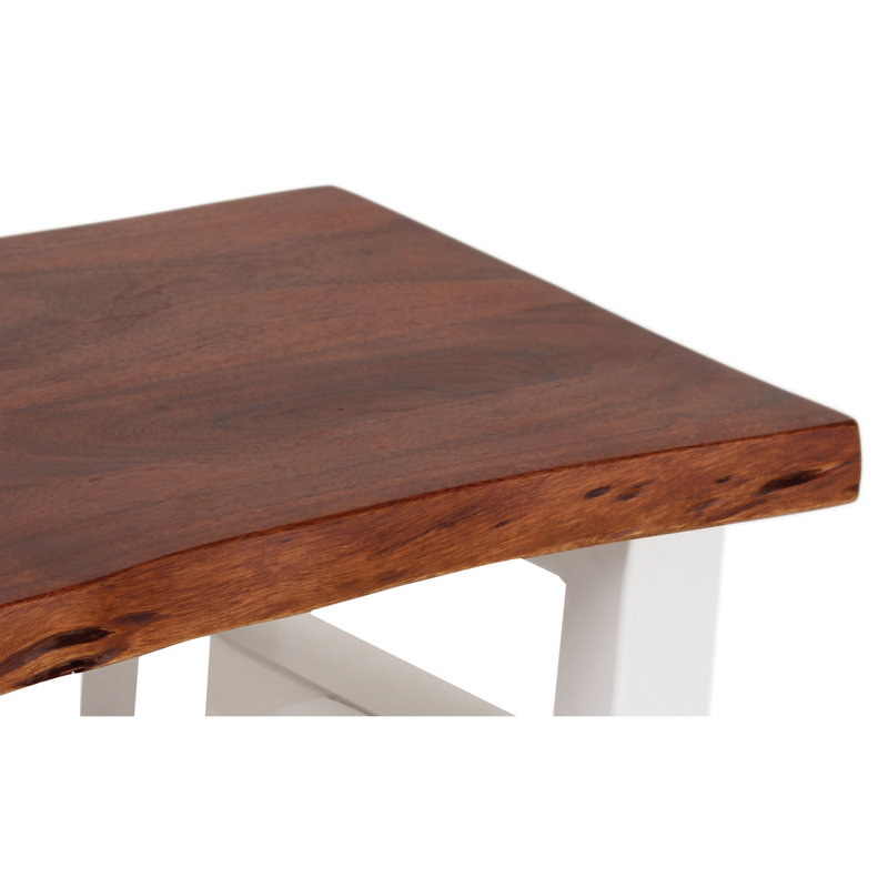 Jagoda Solid Wood Bench, White/Brown