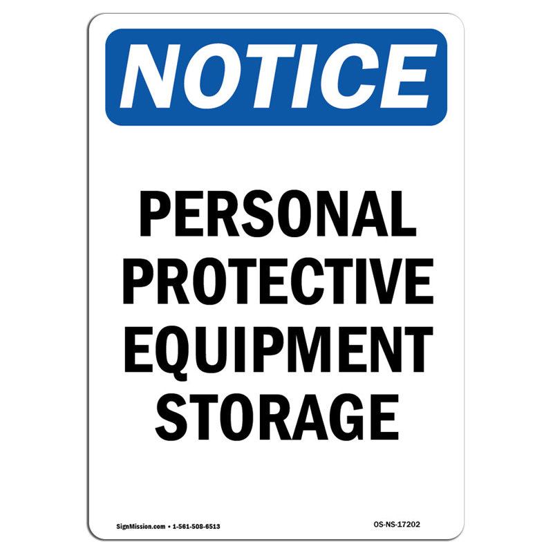 Enseigne de rangement pour équipement de protection individuelle