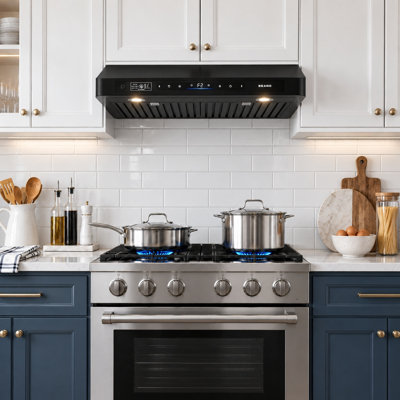 Hotte de cuisine sous-meuble de 76 cm (30 po) - Hotte à ventilation canalisée de 900 pi³/min avec forte aspiration, commandes vocales/gestuelles/tactiles, éclairage DEL, acier inoxydable