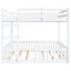 Lit superposé double blanc avec garde-corps, lattes en bois massif pour le soutien du matelas, grande capacité de poids, lit de style chambre à coucher, fabrication en pin, configuration familiale peu encombrante-130428237