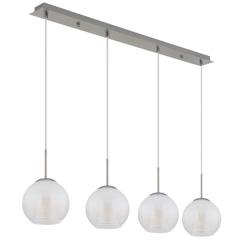 Decola 4 - Light Pendant, Opaline, Brushed nickel