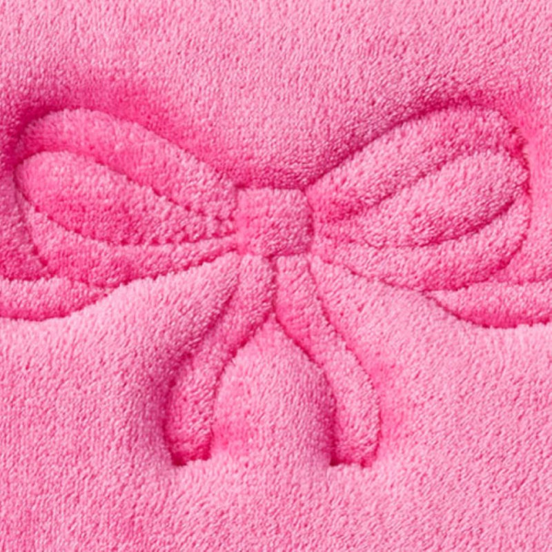 Tapis de bain 1 pièce en mousse viscoélastique, Simple - L 32 po x l 20 po, Ribbon Border Hot Pink