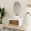 Meuble-lavabo mural 24 po avec lavabo en céramique moderne et tablette ouverte 24 po-130121661