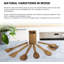 Ensemble d'ustensiles de cuisine en bois 8 pièces avec cuillères, spatules, louche, porte-cuillère et porte-cuillère | Outils de cuisson écologiques et non toxiques en bois pour batterie de cuisine antiadhésive