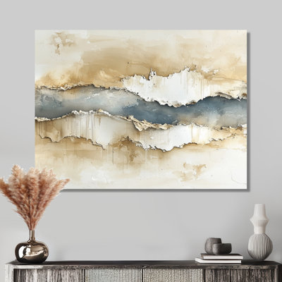 «Neutral Horizons Divide Reverie I», reproduction d'art moderne en métal, ligne abstraite, décoration murale en métal