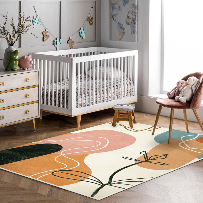 Tapis abstrait GST Orchid & Jade Tree