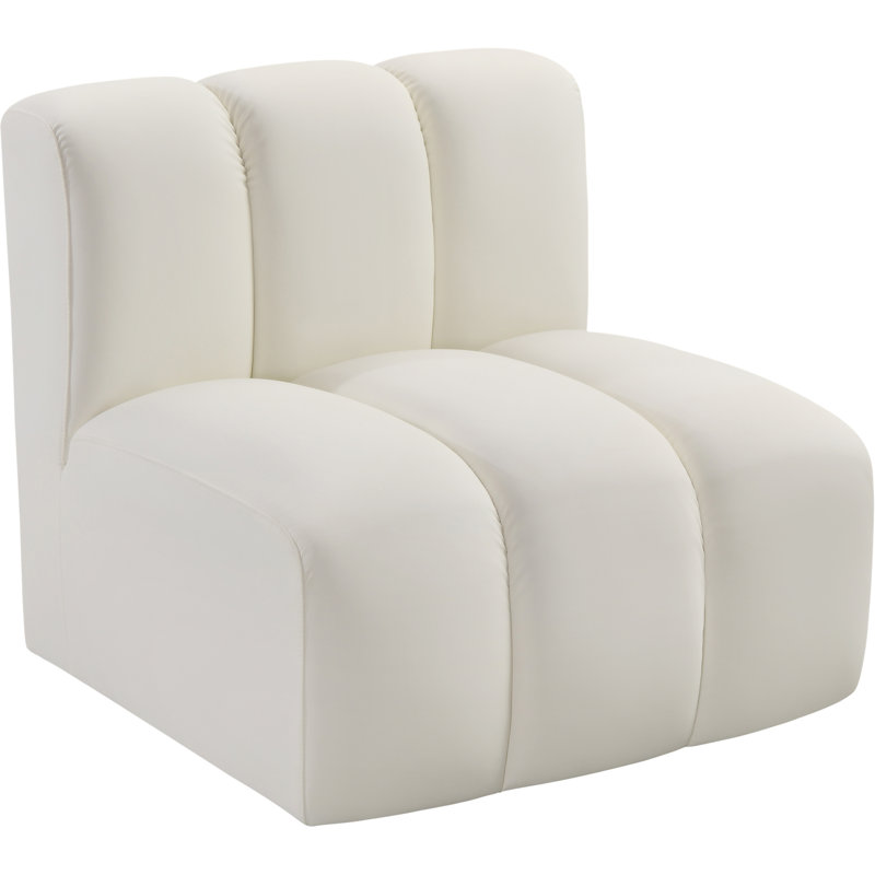 Chaise d'appoint en cuir végétalien Hurbert, Cuir crème végétalien