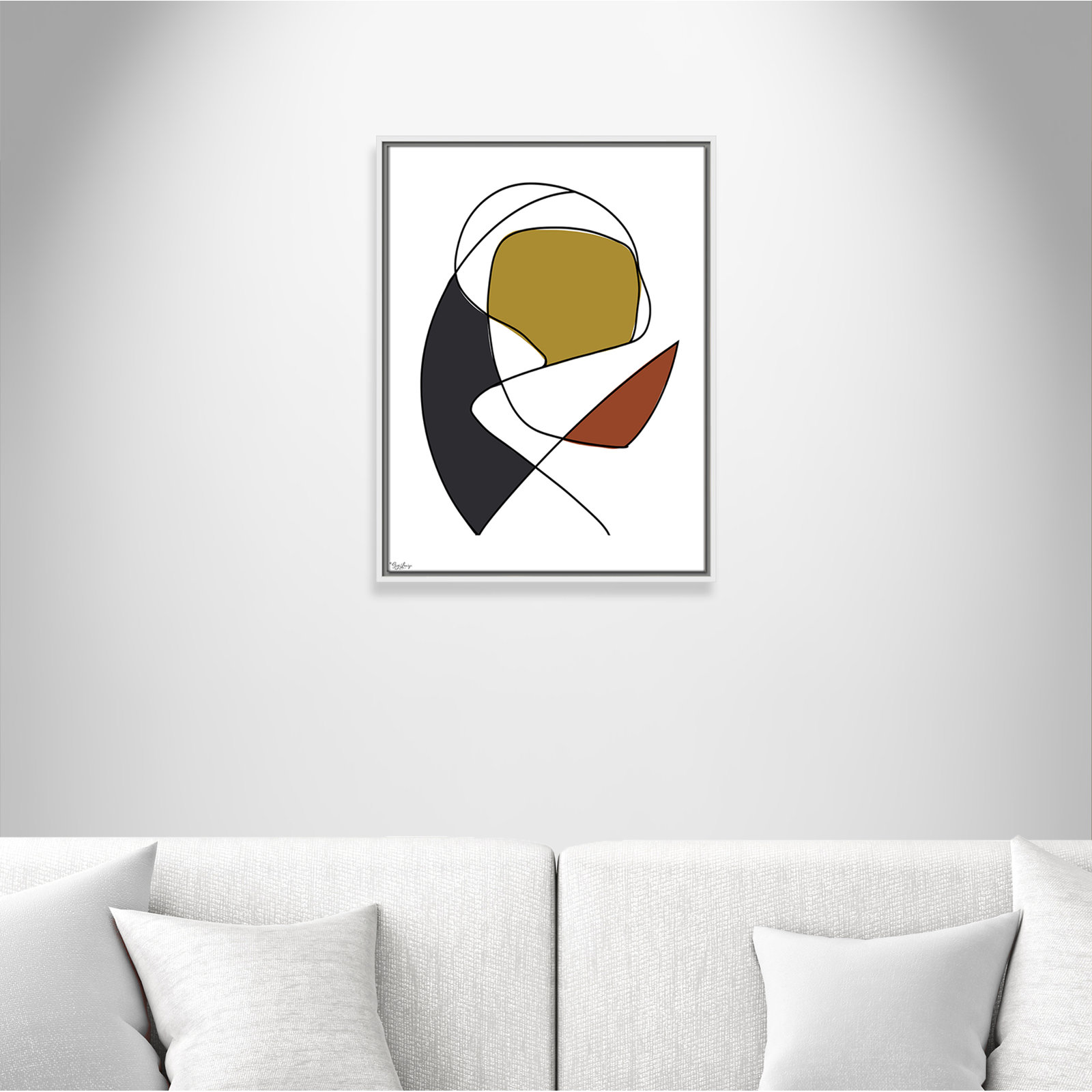 Paige "Abstract Tribeca 3" Print, 25.5" H x 19.5" W x 2" D, White