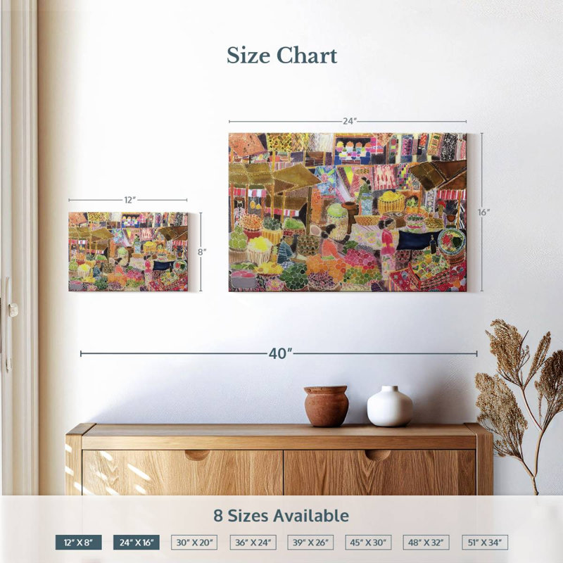 Marché d'Ubud à Bali, H 16 po x l 24 po
