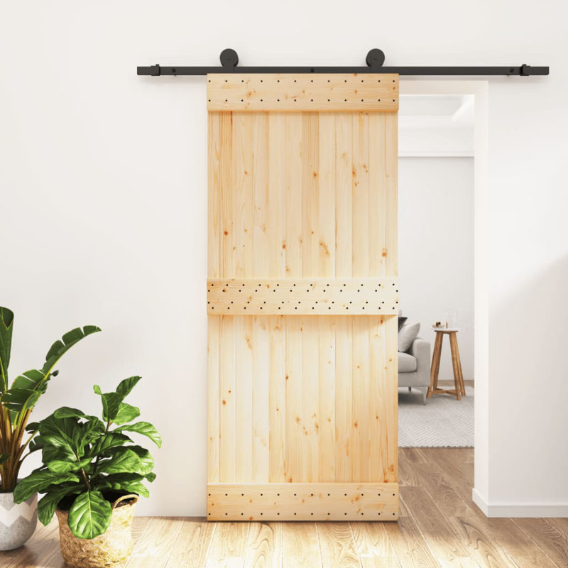 Porte coulissante avec quincaillerie Vidaxl, 35,4 po x 82,7 po
