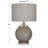 Glass Gray Table Lamp with Chevron Pattern
