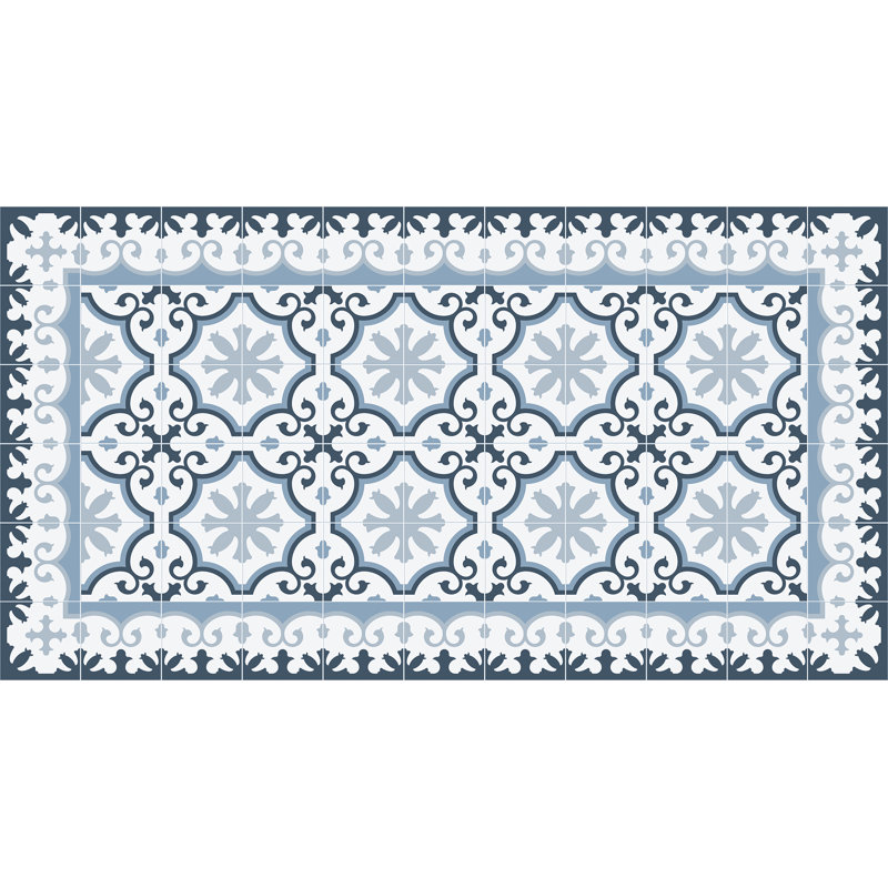 Elsien Vinyl Machine Printed Area Rug, Rectangle 2'7.5" x 4'11.1"