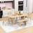 6-Piece Wooden Oval Dining Table Set-1552688289