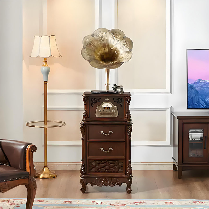 Retro Brown Decorative Media Players with CD playback