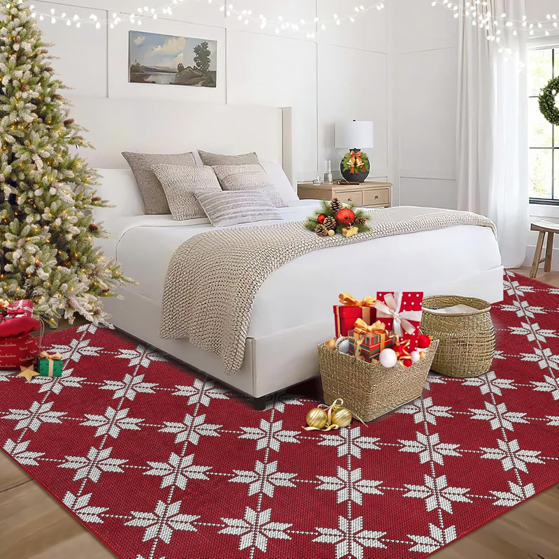 Tapis de Noël pliable Christmas Eve, Rectangle 8 pi 1 po x 10 pi 1 po