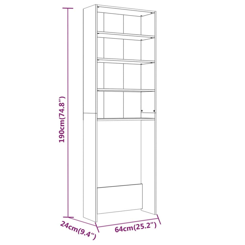 Awaiz Solid Wood Over The Toilet Storage, Grey Sonoma