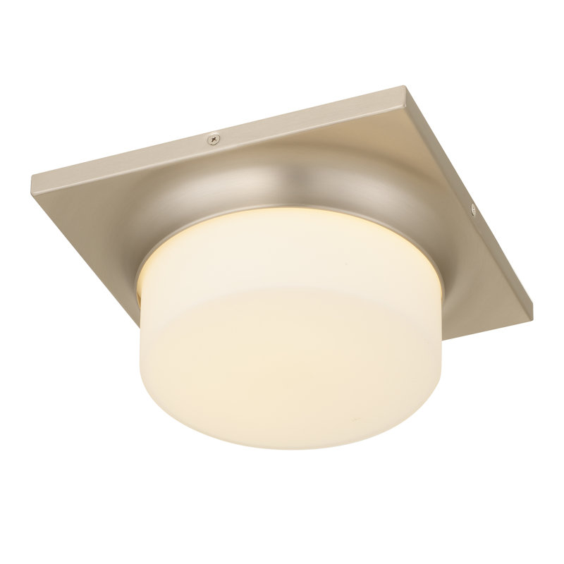 LED Flush Mount, 3.75" H x 10" W x 10" D, Brushed Nickel