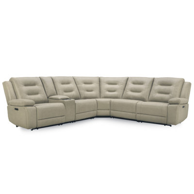 Alleyna Upholstered Power Reclining L-Shaped Sectional Reversible