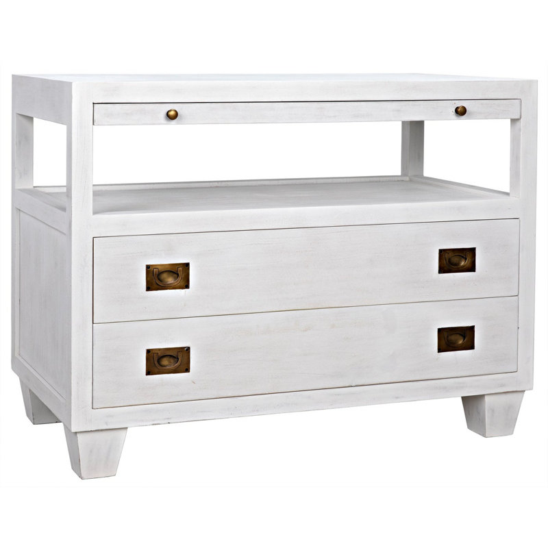 Table de bout avec rangement, Blanc délavé