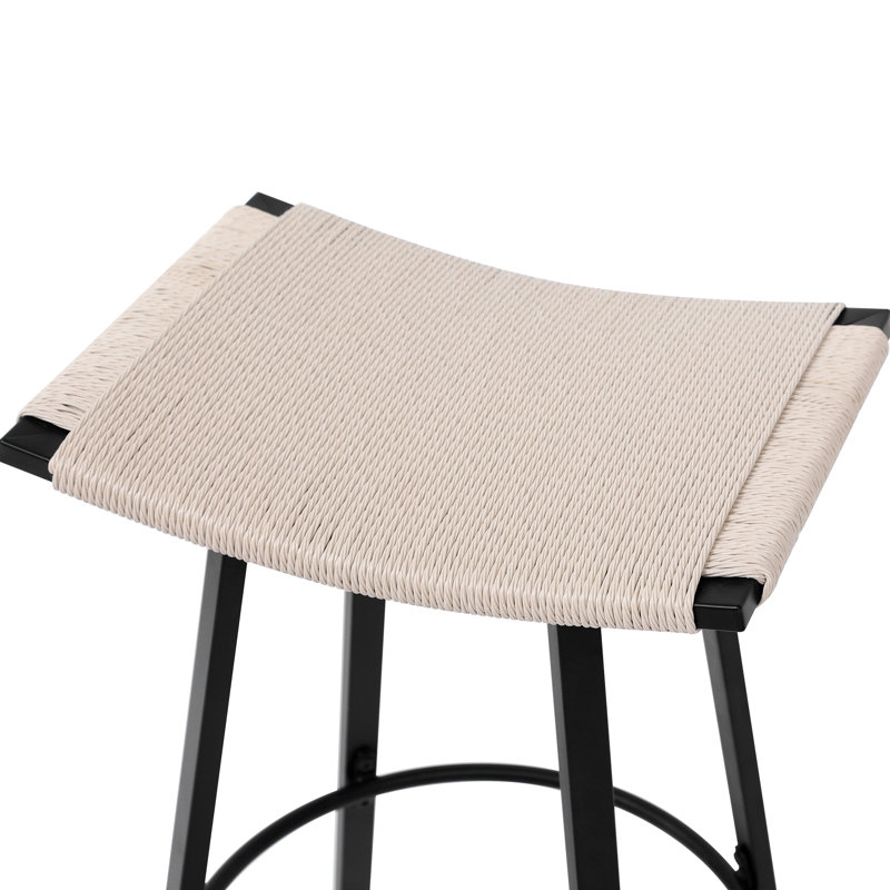 Tabourets de bar ergonomiques, siège, structure en métal, polyvalent pour l'intérieur et l'extérieur, hauteur de comptoir de 26,55 po de hauteur, noir, 12 de largeur