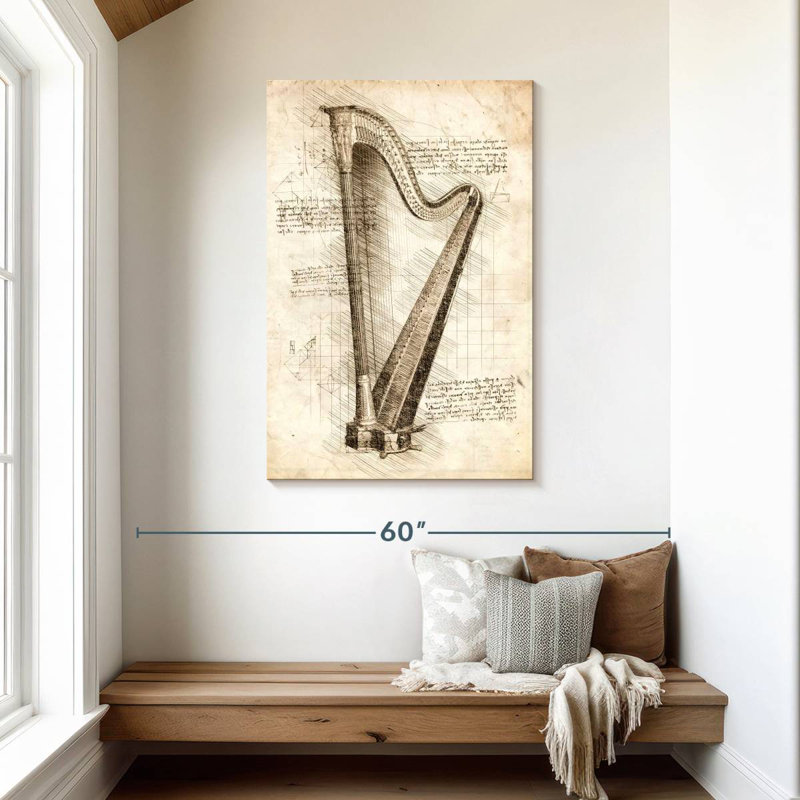 Abarca Old Harp, 45" H x 30" W
