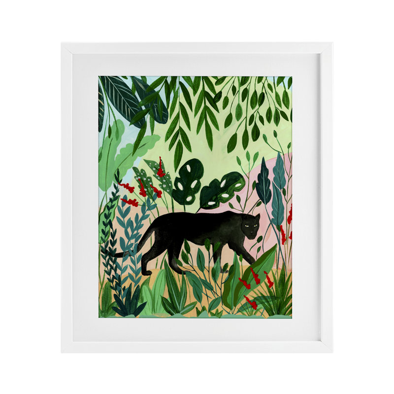 «Stoic Panther Tropical Forest», reproduction encadrée sous verre, conception de Nabeela Rumi, H 16 po x l 13 po