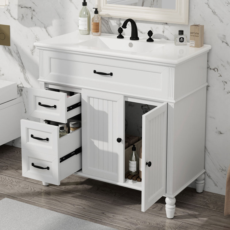 Meuble-lavabo 36 po avec lavabo, Blanc