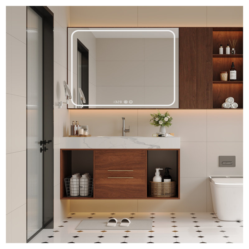 Ensemble de meuble-lavabo flottant 39,4 po Mid-Century