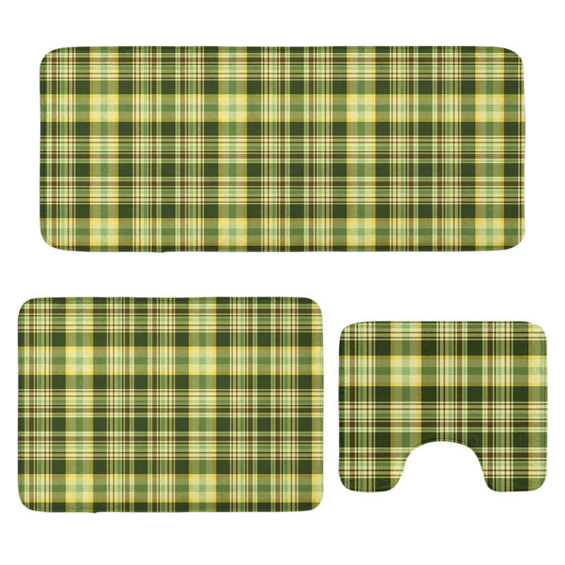  Ensemble de tapis pour salle de bain 3 pièces Olive Green Olive