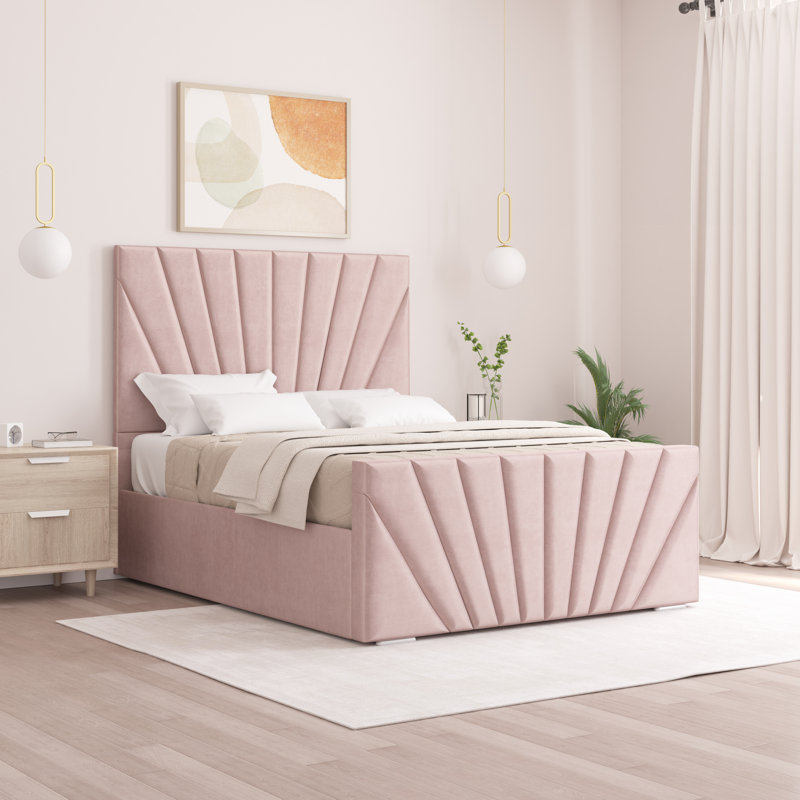 Aayanah Upholstered Bed, Double (4'6), Pink