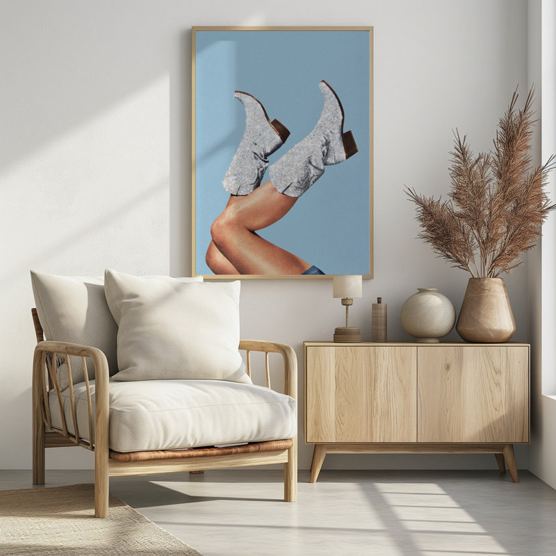 "Ces bottes scintillantes", art mural encadré, Blanc, H 14 po x l 10 po