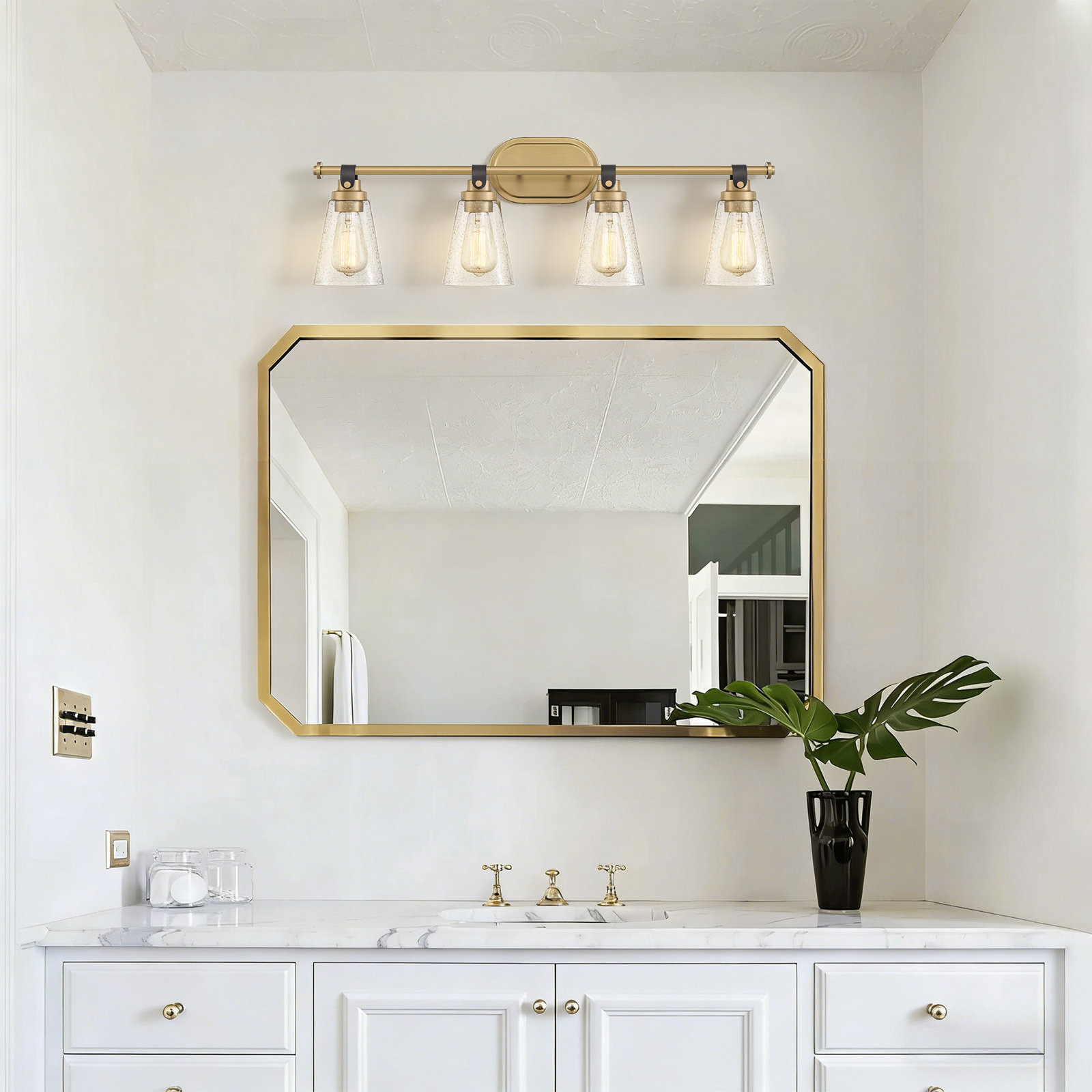 Alysa Vanity Light, Brushed Gold, 4 Lights