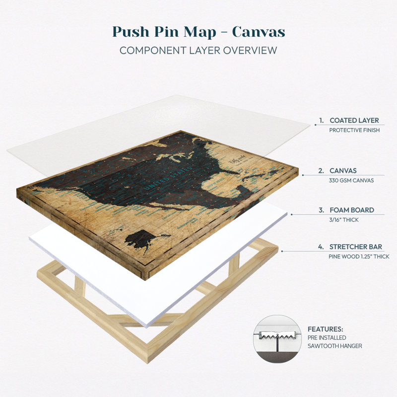 Pin foncé en bois foncé USA Alvertia, H 20 po x l 30 po