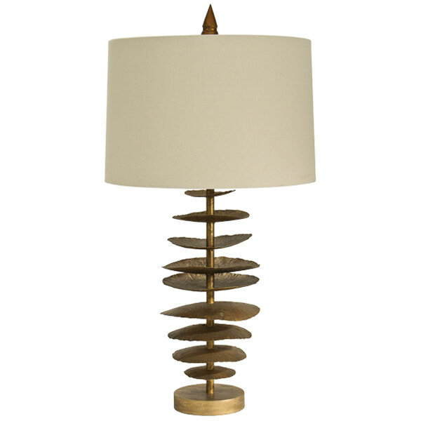 The Natural Light Lily Pad Metal Table Lamp | Wayfair