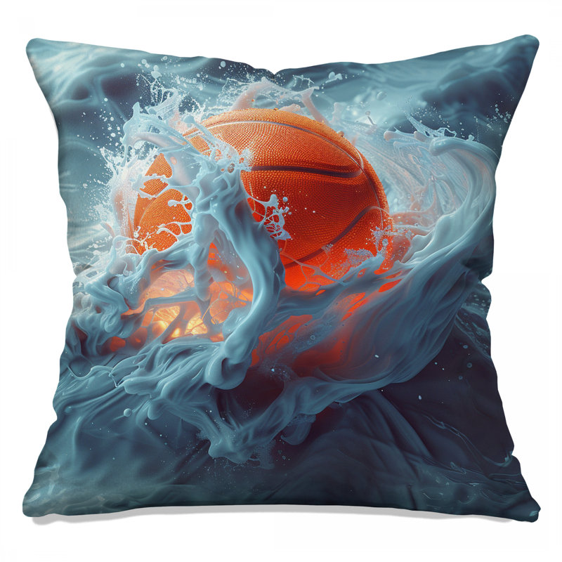 Coussin Basketball, coussins décoratifs double face, 18 po x 18 po