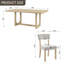 Ensemble de table à manger rectangulaire 7 pièces pour 6 personnes, table de salle à manger 68 pouces avec base en U robuste