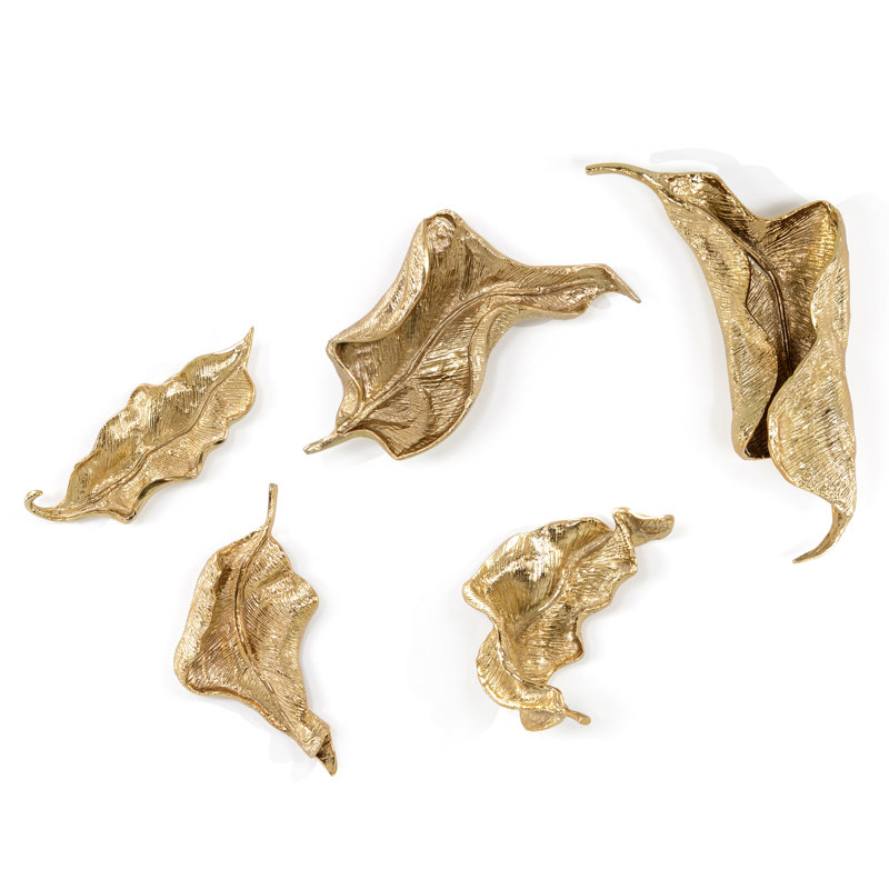 Curling Leaves Wall Sculpture (Set Of Five)