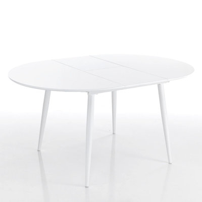 Manhart Extendable Round Metal Base Dining Table