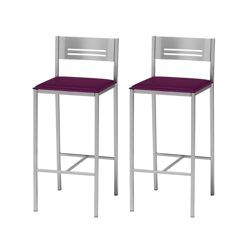 Eleane Upholstered Counter Stool with Metal Frame, Berengena, 60cm