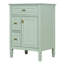 Meuble-lavabo de 24 pouces avec lavabo, armoire en bois massif et panneau de fibres à densité moyenne avec un tiroir rabattable, deux tiroirs standard et une tablette réglable, meuble-lavabo vert autoportant pour le rangement de la salle de bain