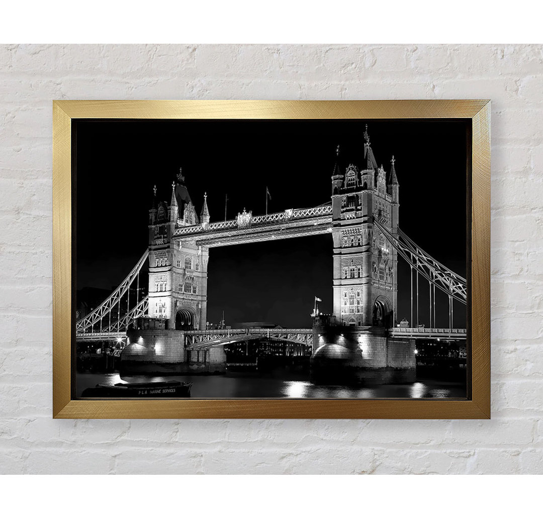 London Bridge Retro B und W - Einzelner Bilderrahmen Kunstdrucke