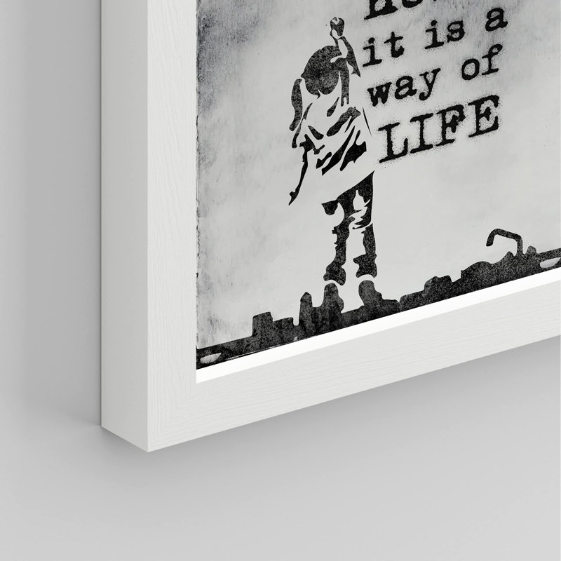 «Being Creative Is A Way Of Life Banksy Industrial Graffiti Wall» sur, Blanc, H 14 po x l 11 po