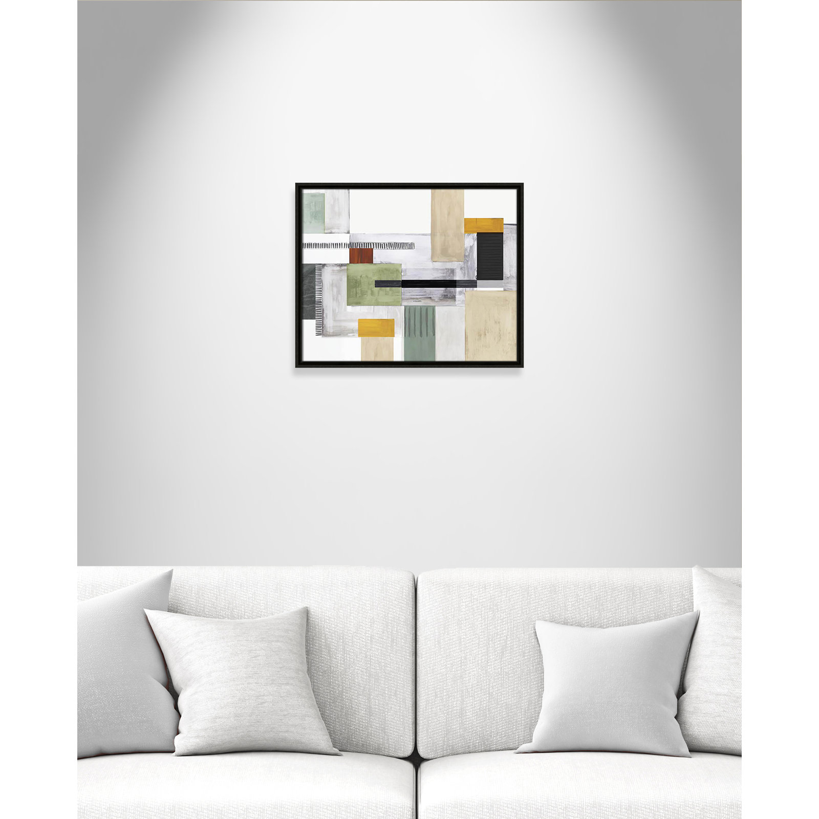 Playful Blocks Print by Tom Reeves, No Mat, Espresso Floater Framed, 17.5" H x 21.5" W x 2" D