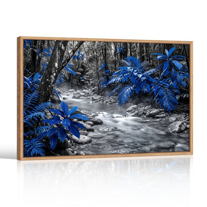 Ensemble de 1 tableau sur toile Forêt bleue, 18"H x 24"W, Natural