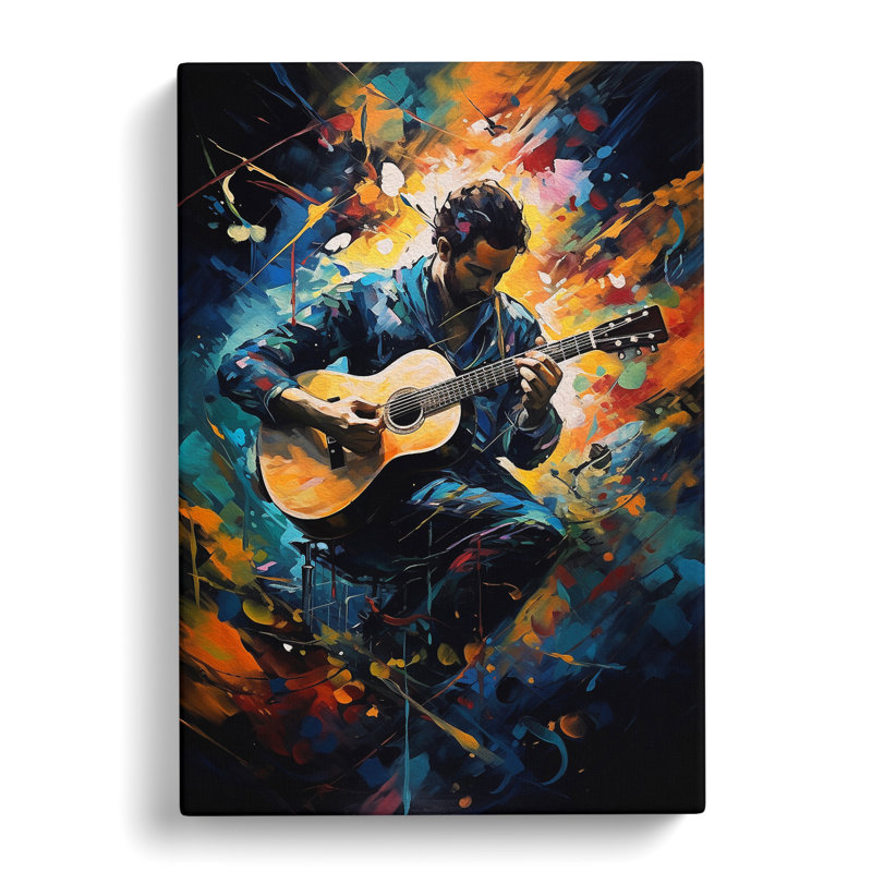 Acoustic Guitar Expressionism No.2 - Wrapped Canvas, 76cm H x 50cm W x 3cm D