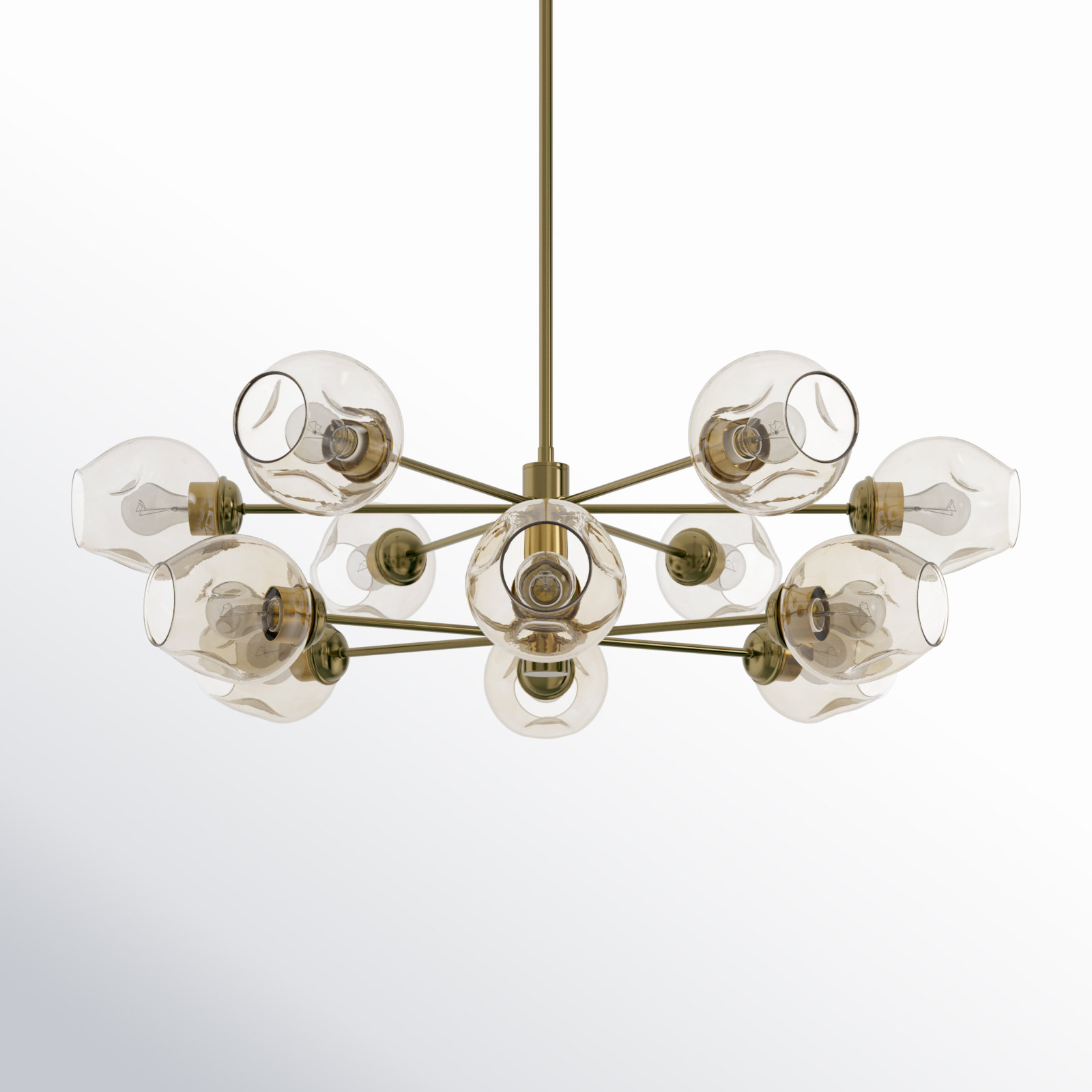 Anastasia 12 - Light Dimmable Sputnik Chandelier, Antique Gold, Brown